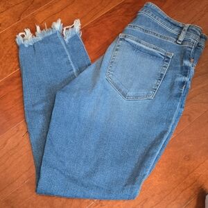 LOFT Frayed Hem Women's Cropped Blue Jeans